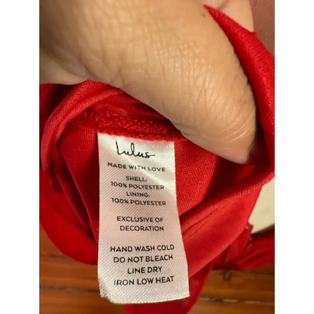 FIRE RED LULUS DRESS SIZE XLARGE NWT - Picture 7 of 8